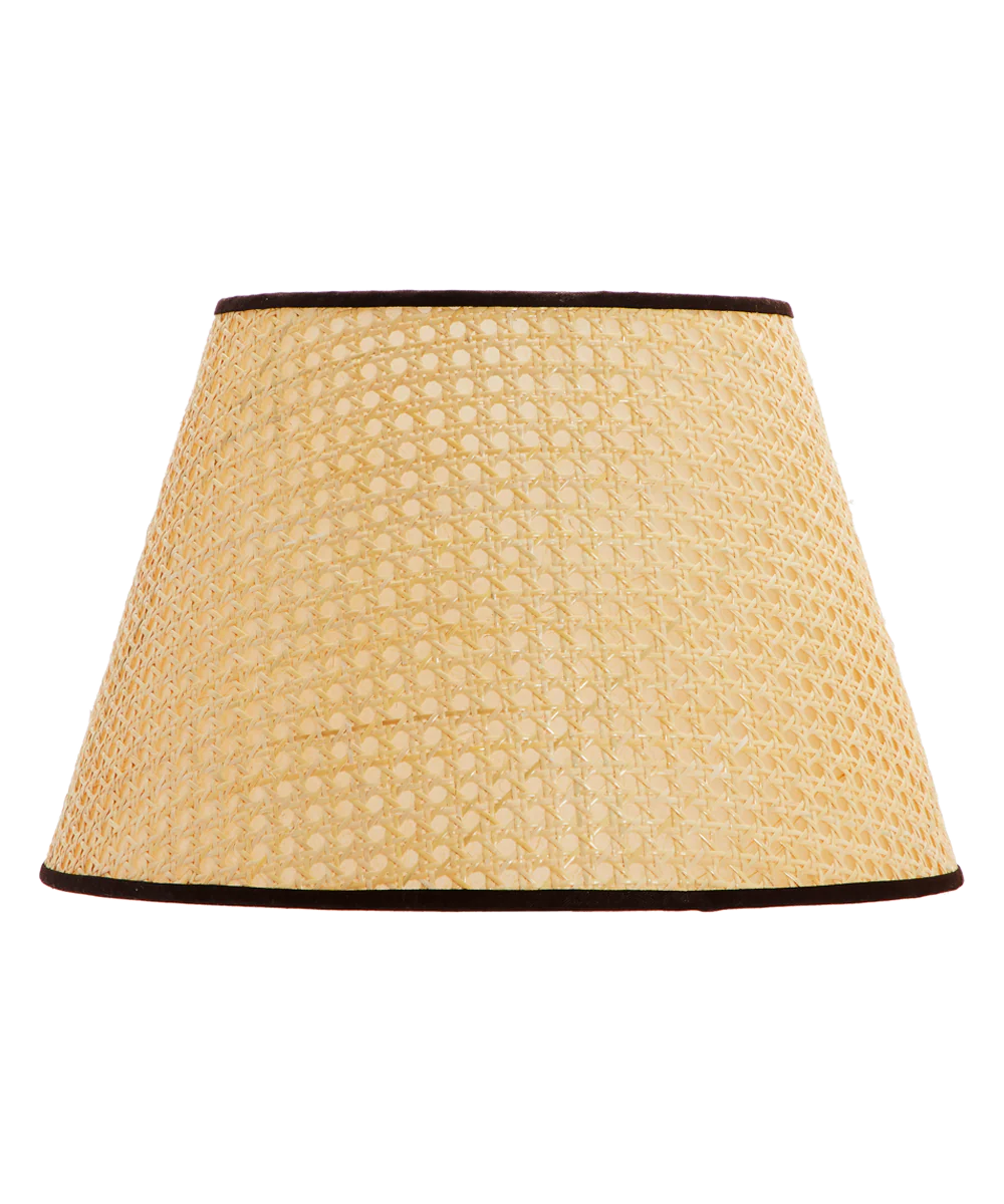Cane Lampshade, Chocolate Trim, Large - Image 3