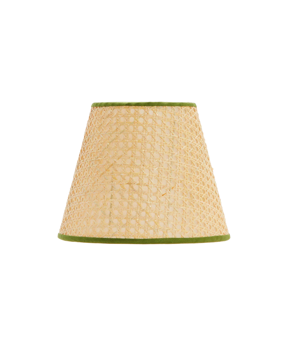 Cane Lampshade, Khaki Trim, Small - Image 3