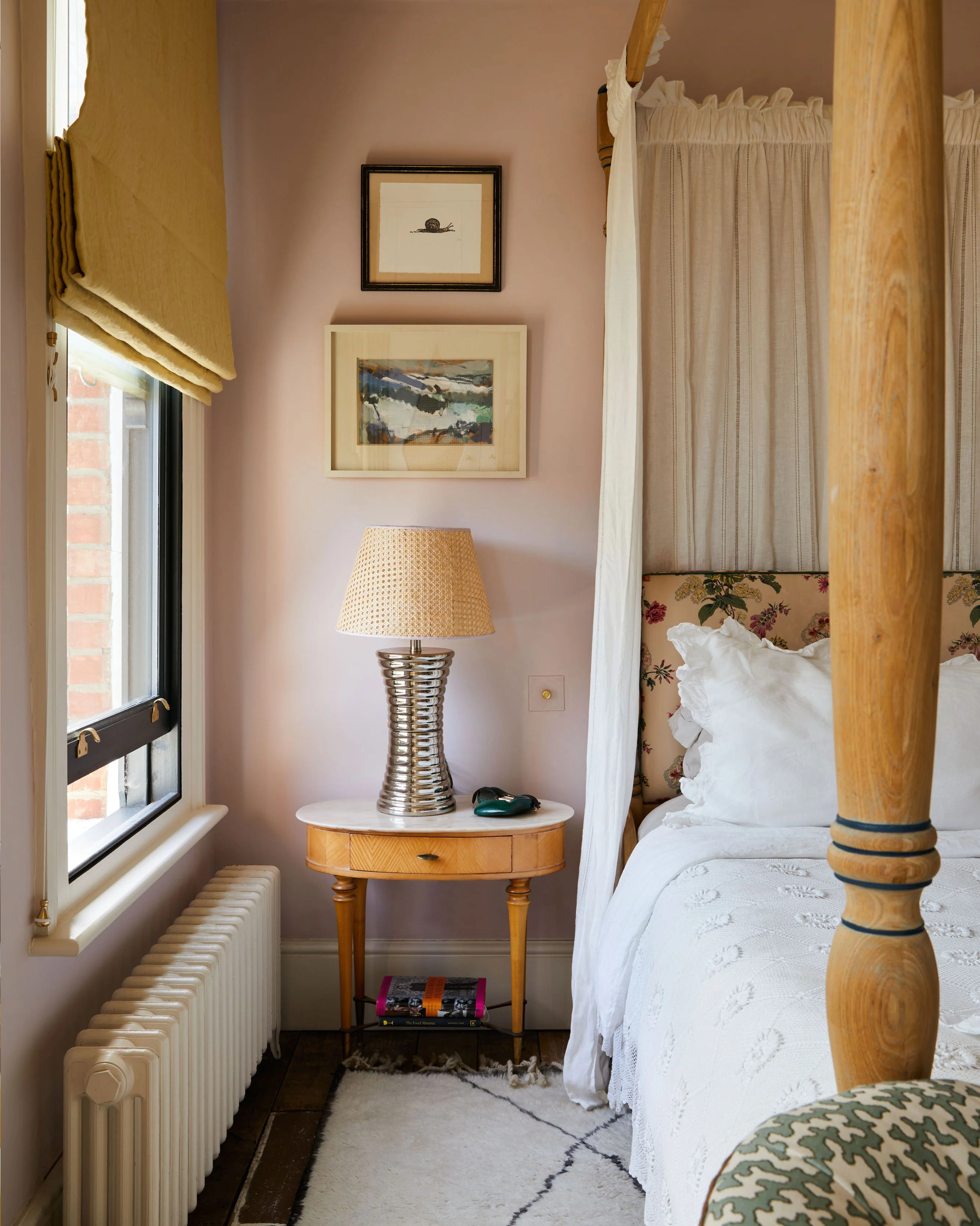 Cane Lampshade, Pink Trim, Large - Image 3