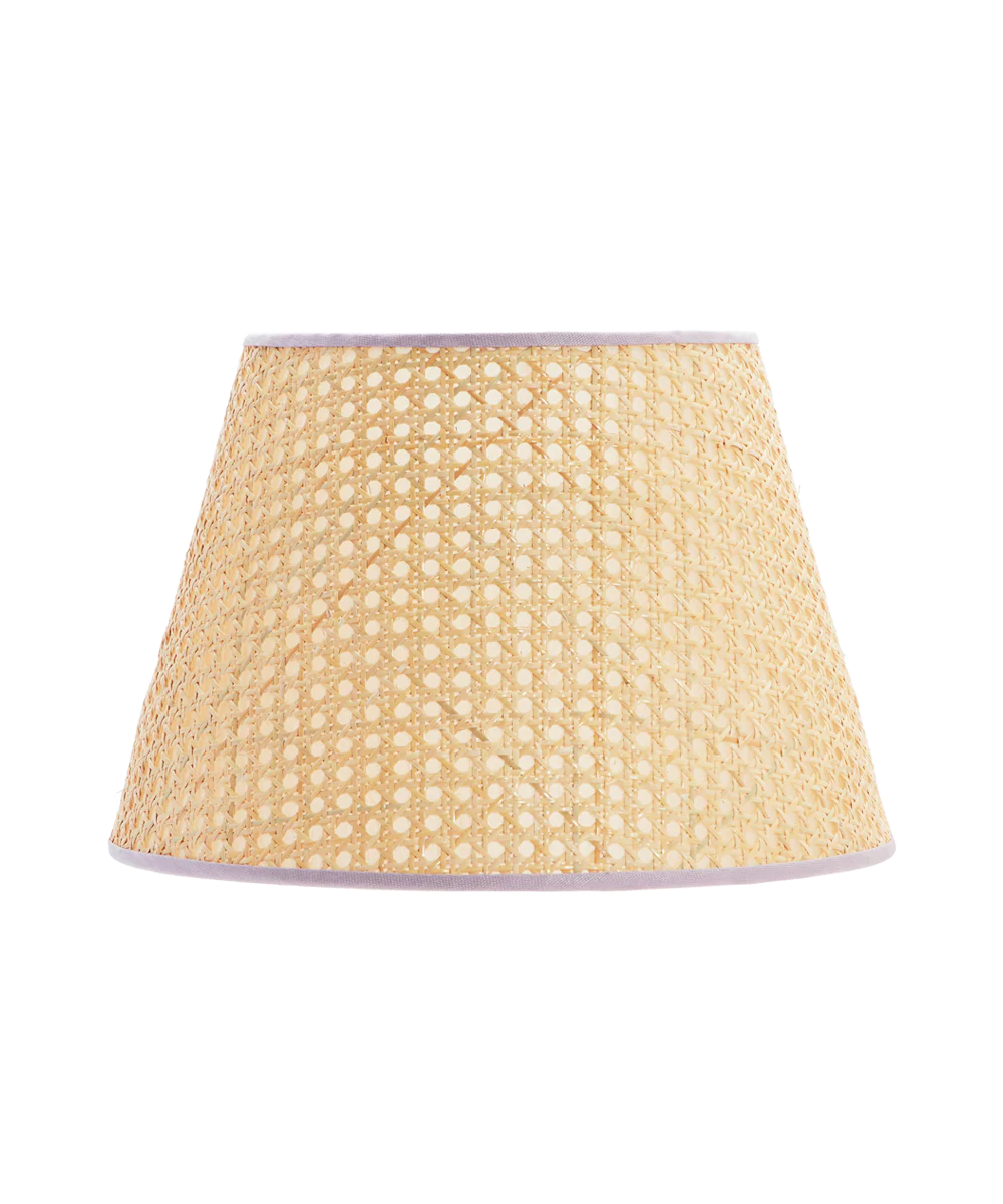 Cane Lampshade, Pink Trim, Medium - Image 3