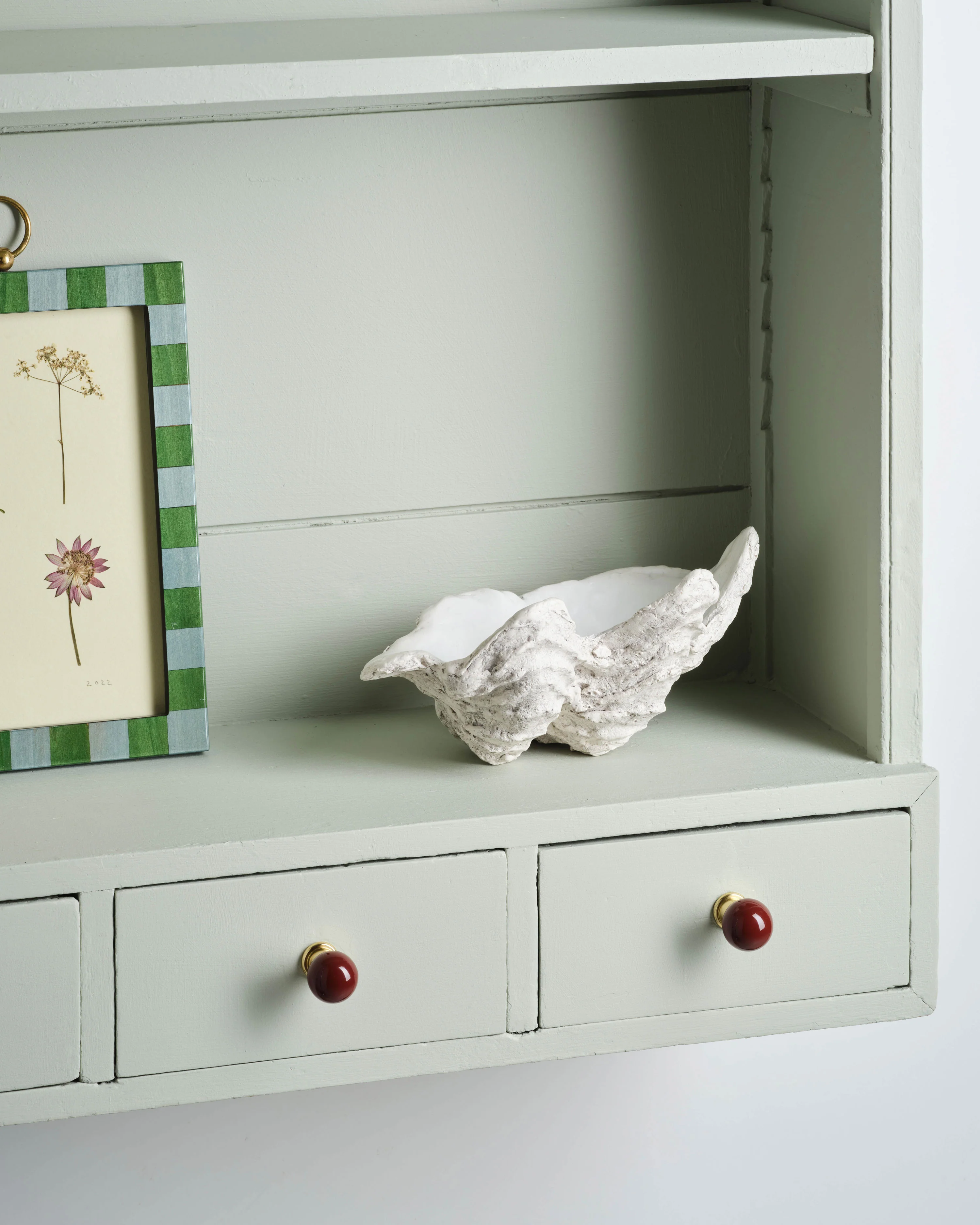 Coloured Knob, Cherry, Brass - Image 4