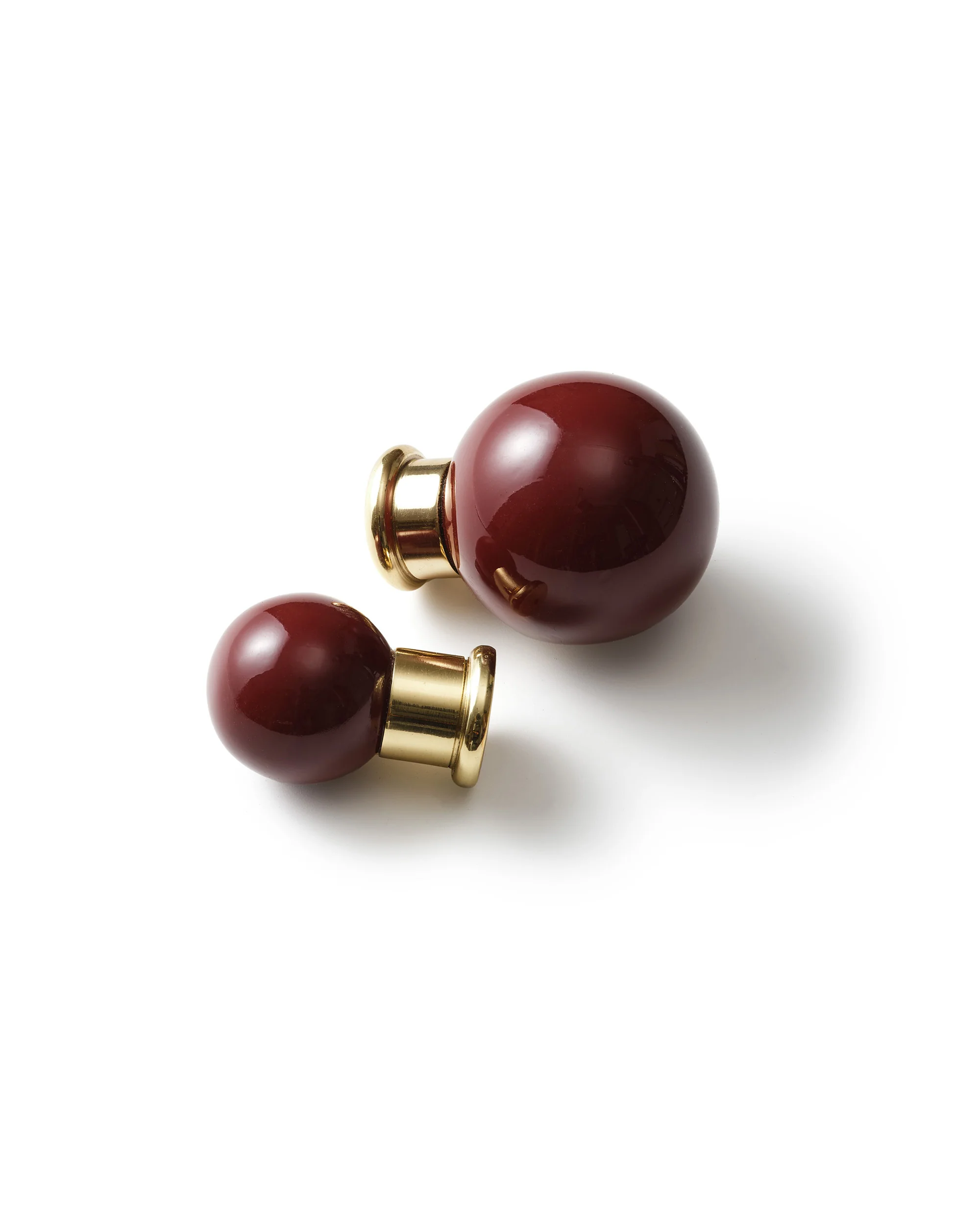 Coloured Knob, Cherry, Brass - Image 5