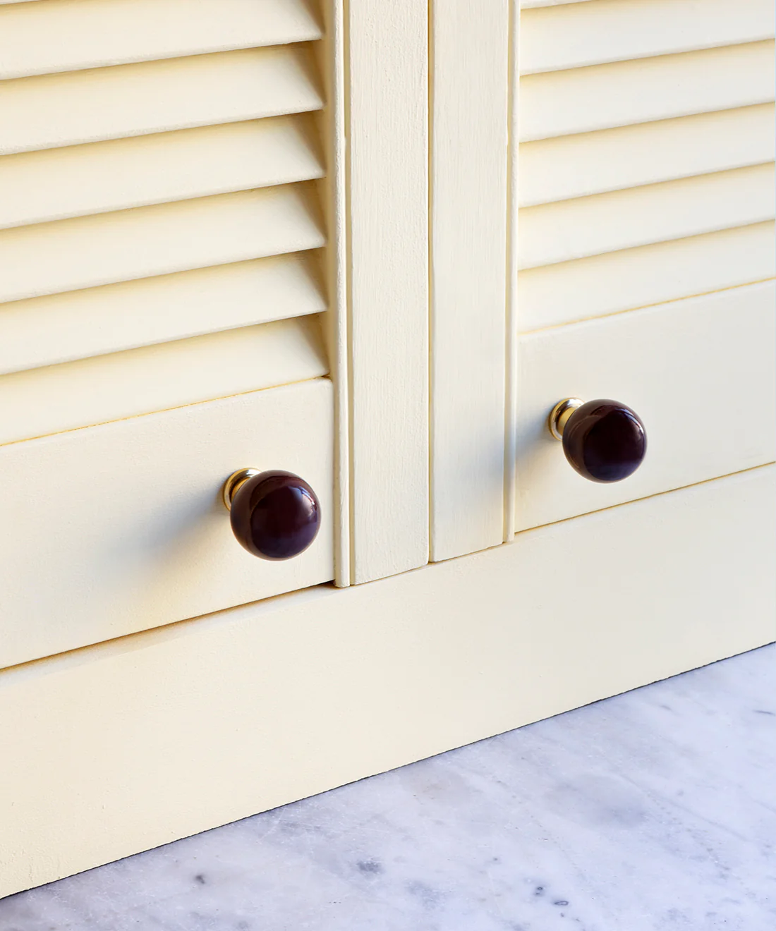 Coloured Knob, Chocolate, Brass - Image 4