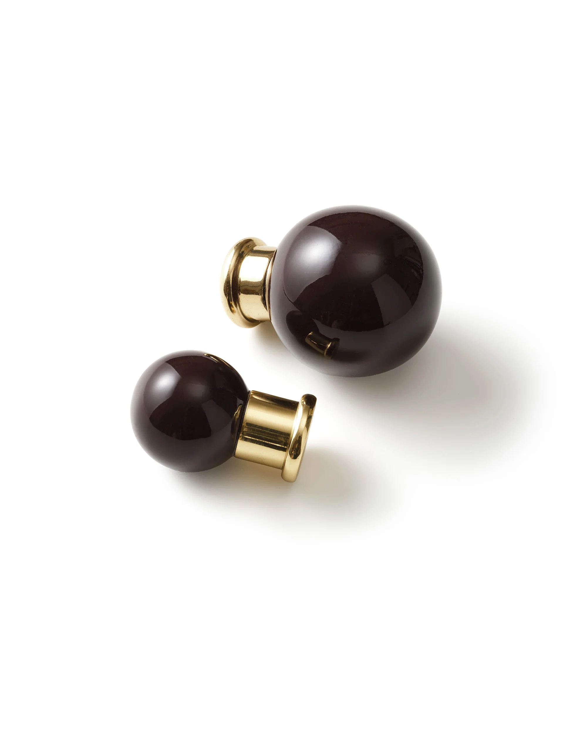 Coloured Knob, Chocolate, Brass - Image 5