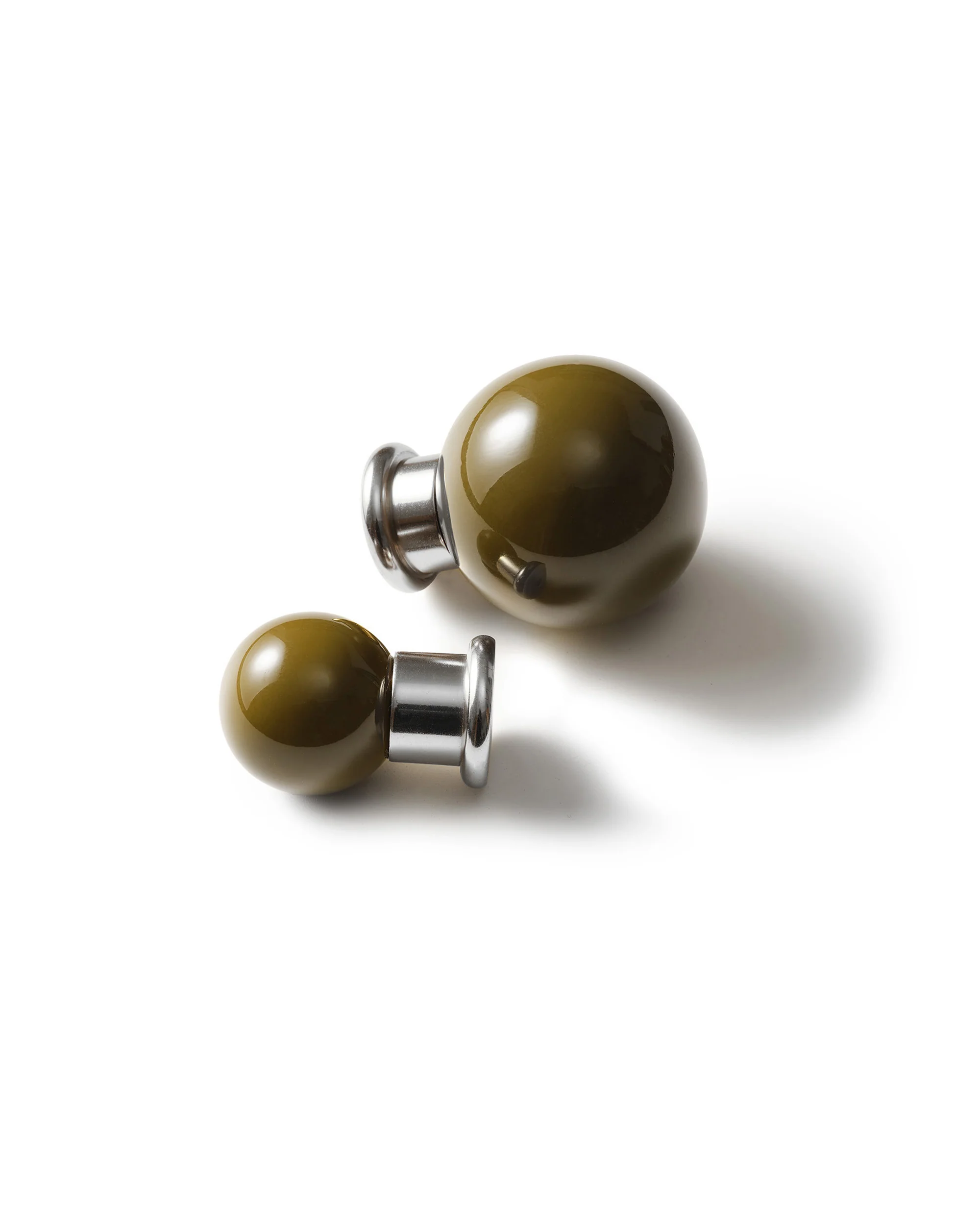 Coloured Knob, Khaki, Nickel - Image 3