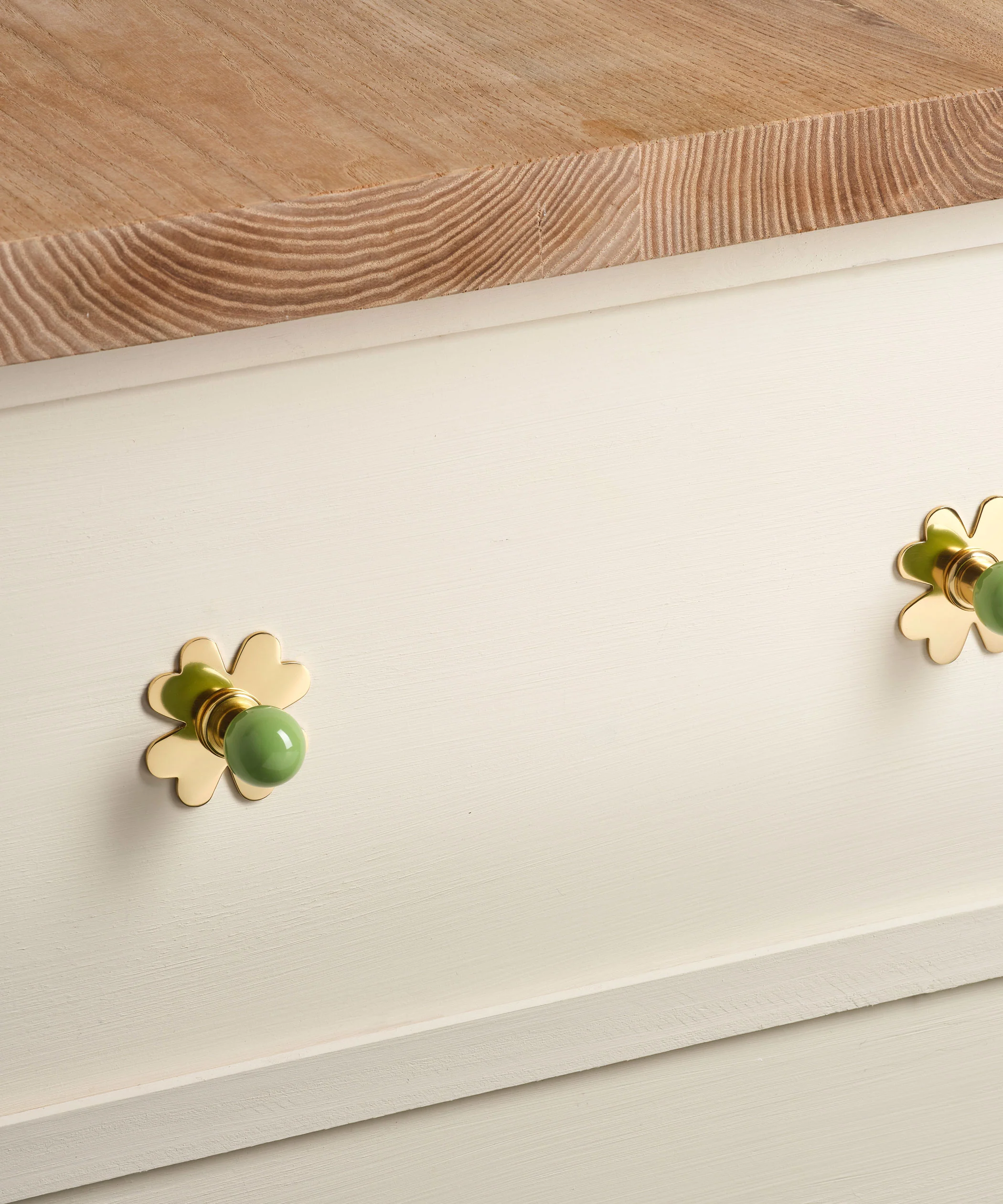 Coloured Knob, Pistachio, Brass - Image 3