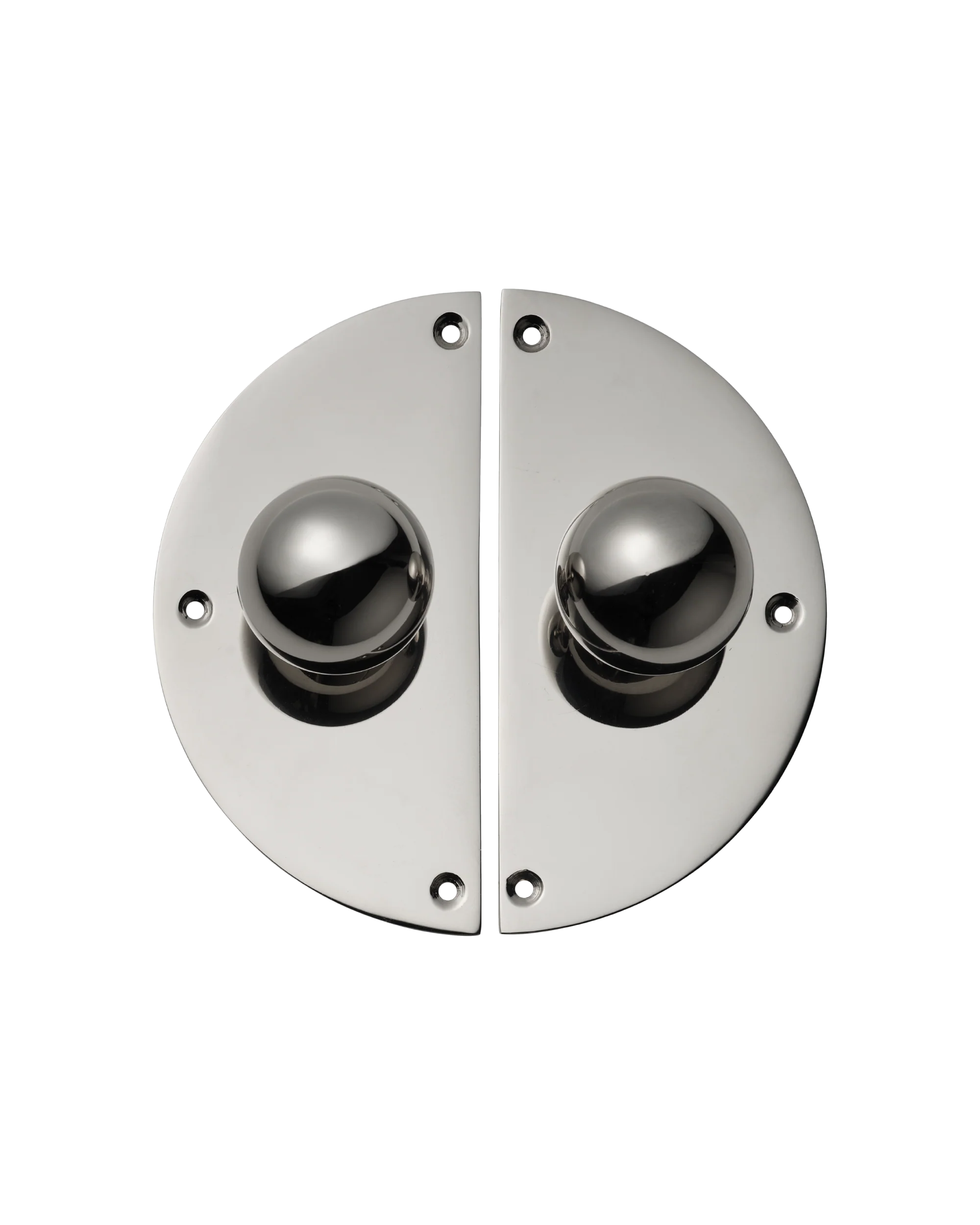 Pair of Circle Backplates, Polished Nickel - Image 5