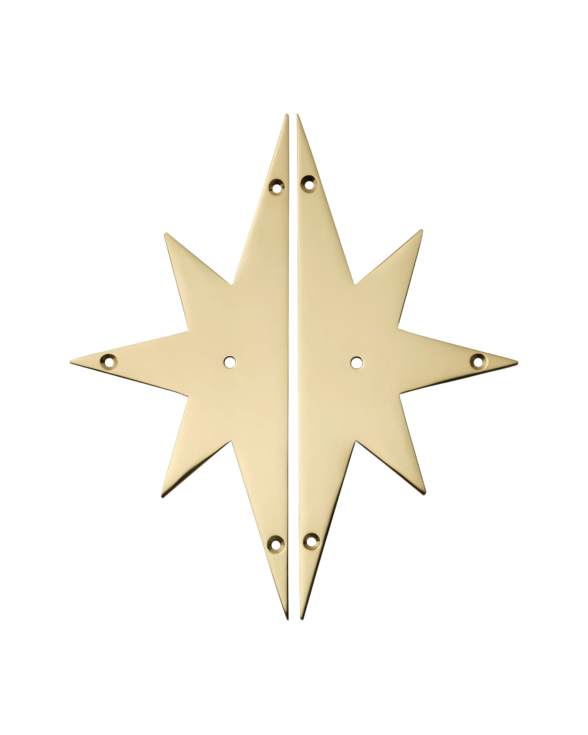 Pair of Star Backplates, Polished Brass - Image 5