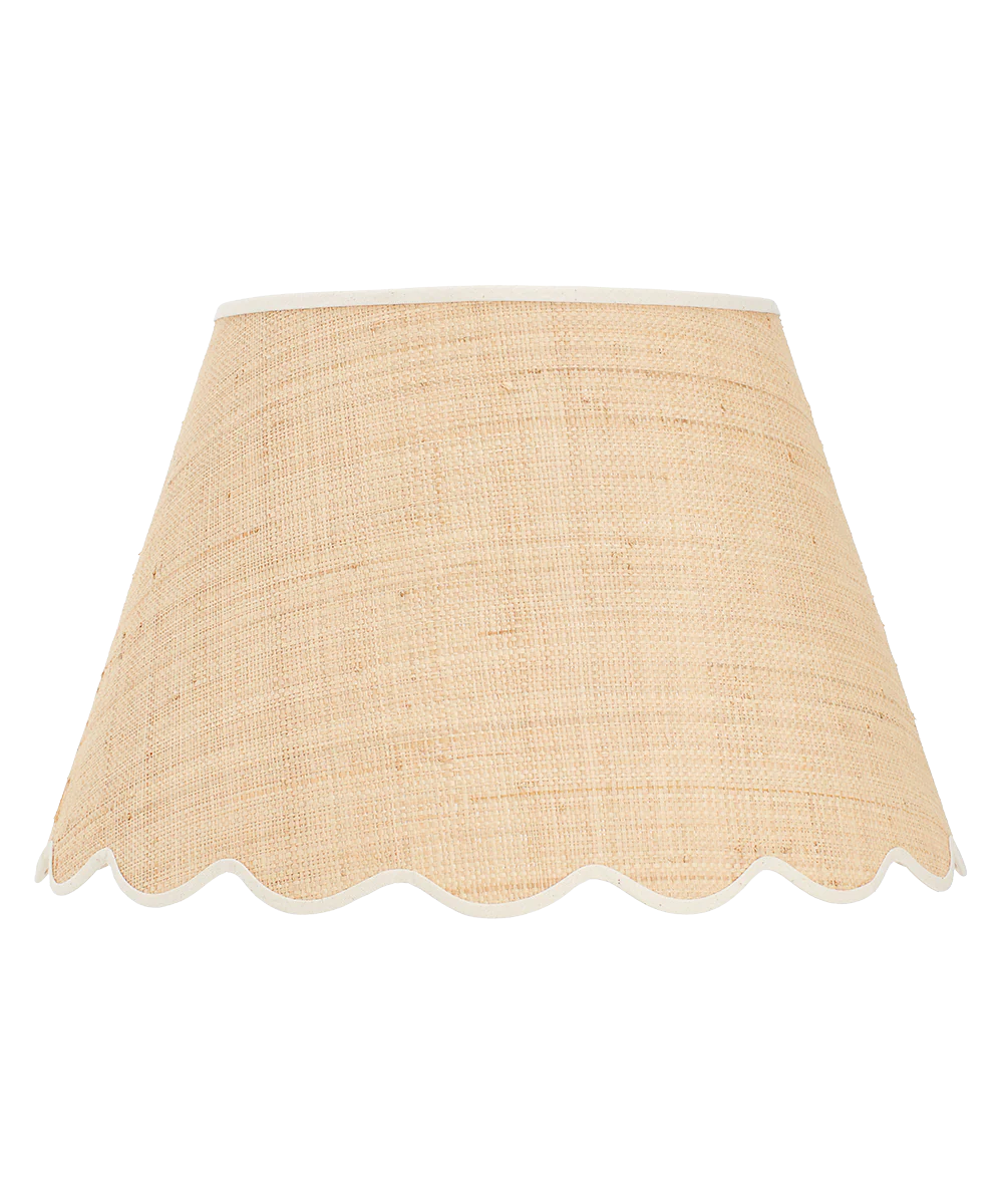 Raffia Scallop Lampshade, Cream Trim, Large - Image 5