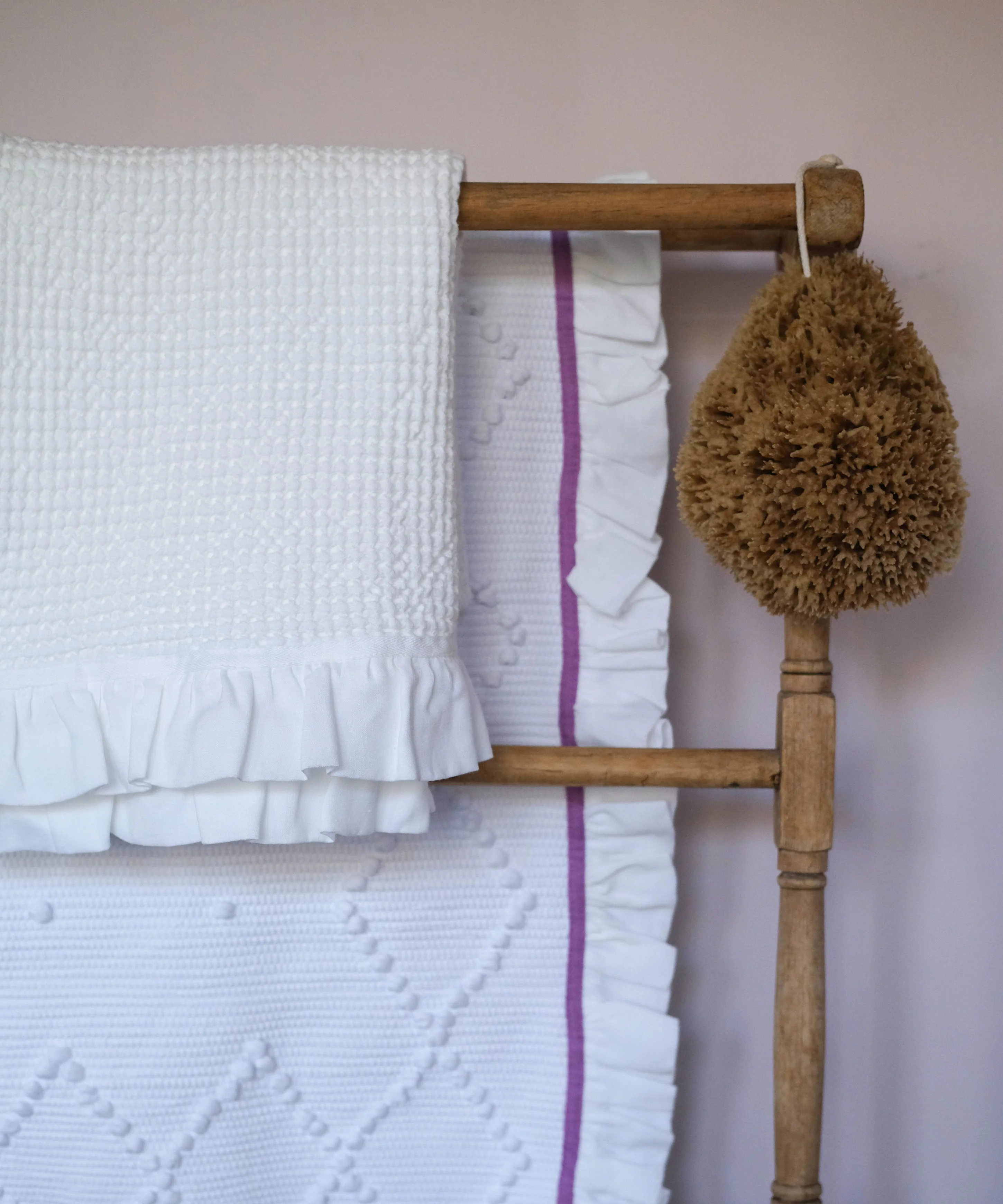 Waffle Cotton Hand Towels, Set Of 2, White - Image 3